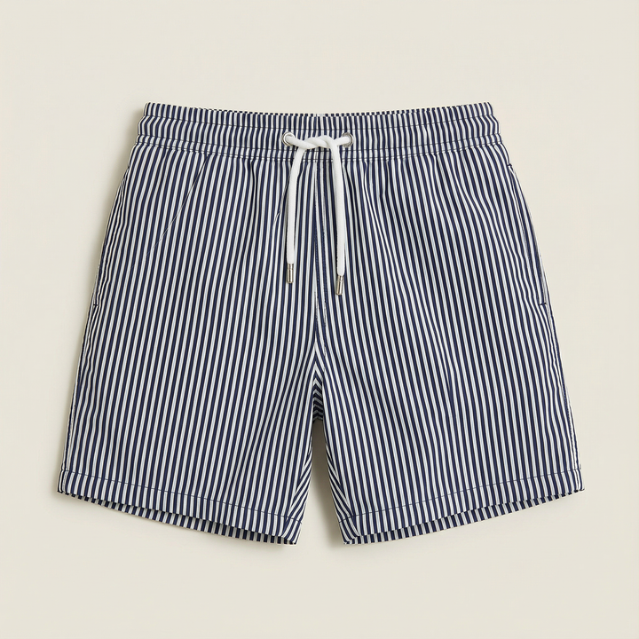 Men’s Striped Shorts – Elastic Waist with Drawstring