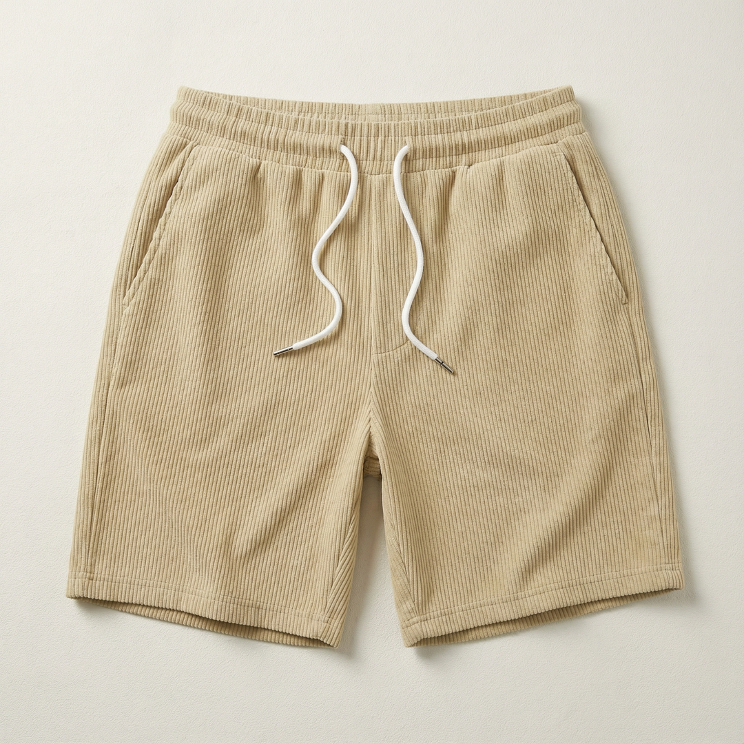 Men’s Short-Length Summer Shorts – Drawstring Waist, Side Pockets