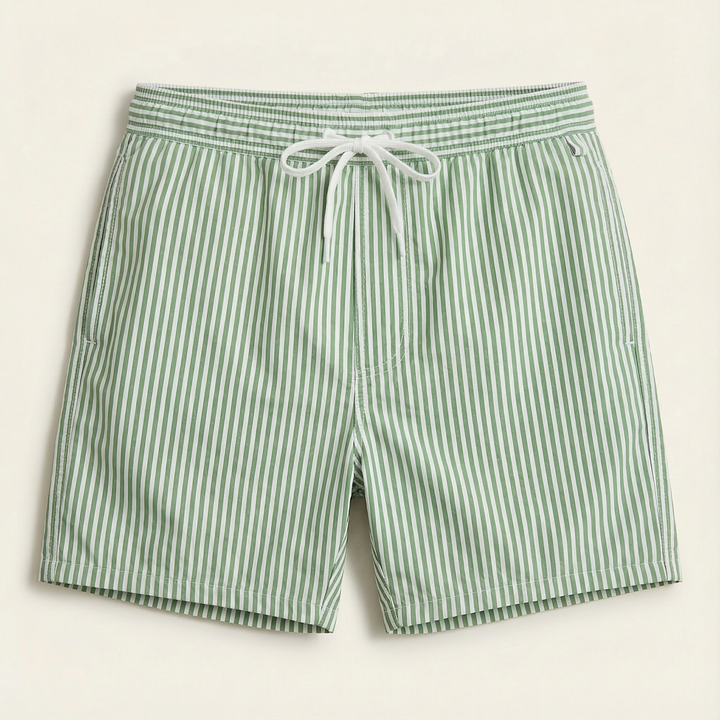 Men’s Striped Shorts – Elastic Waist with Drawstring