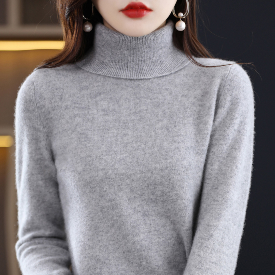 Emmie Turtleneck Sweater in Cashmere for Women – Premium Soft Knit Offering Warmth and Light Comfort