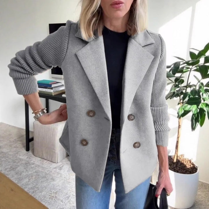 Sweater blazer double-breasted knit sleeves for women