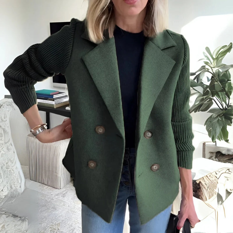 Sweater blazer double-breasted knit sleeves for women