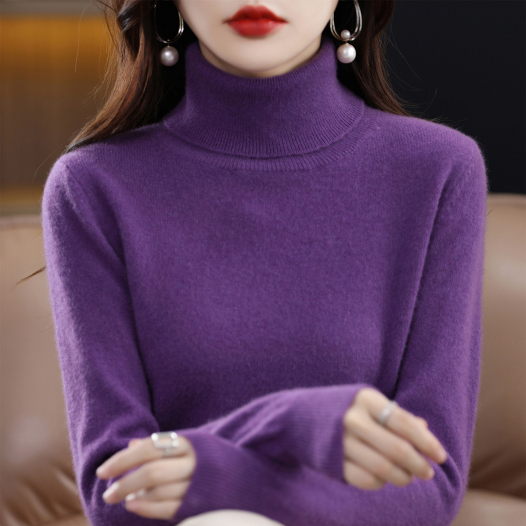 Emmie Turtleneck Sweater in Cashmere for Women – Premium Soft Knit Offering Warmth and Light Comfort