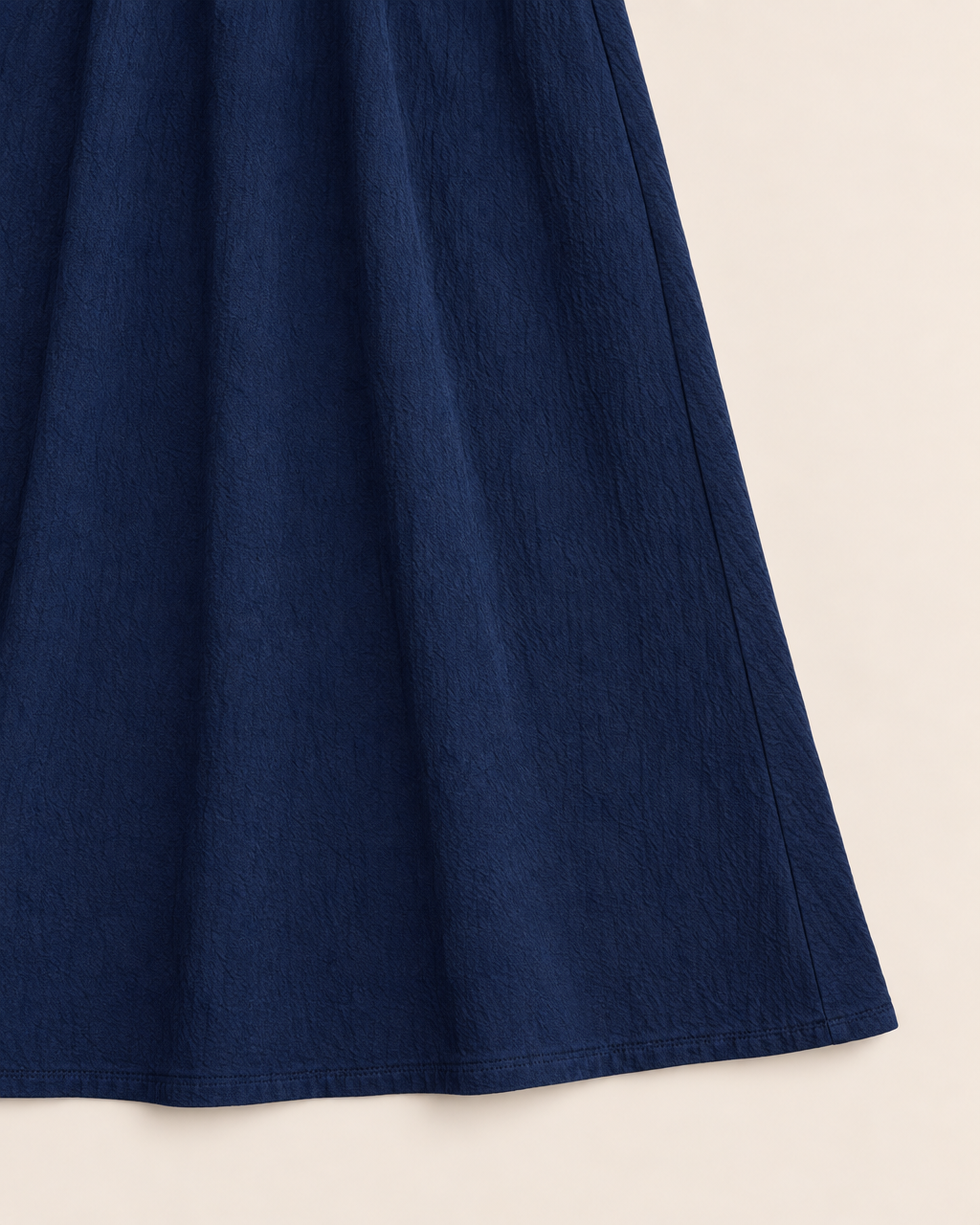 Crinkle cotton midi dress with dropped waist and pockets for women