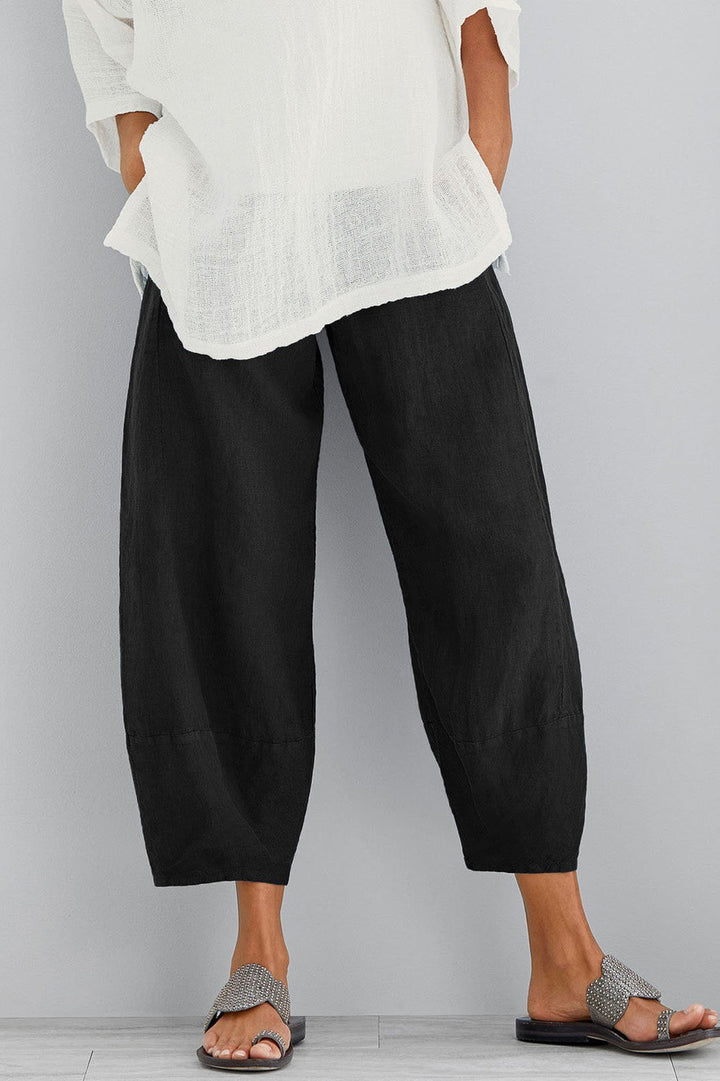 Cotton harem pants with deep pockets relaxed fit for women