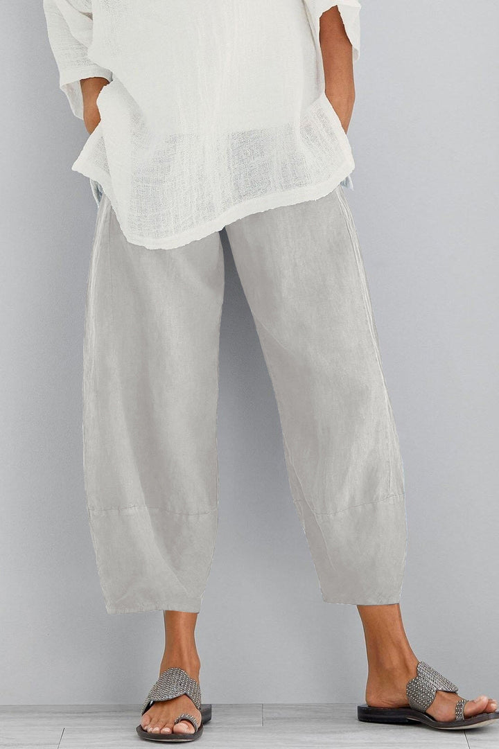 Cotton harem pants with deep pockets relaxed fit for women