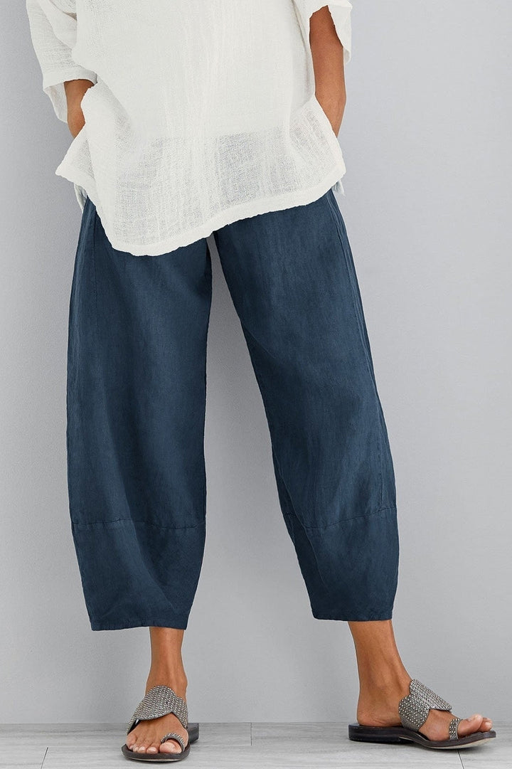 Cotton harem pants with deep pockets relaxed fit for women