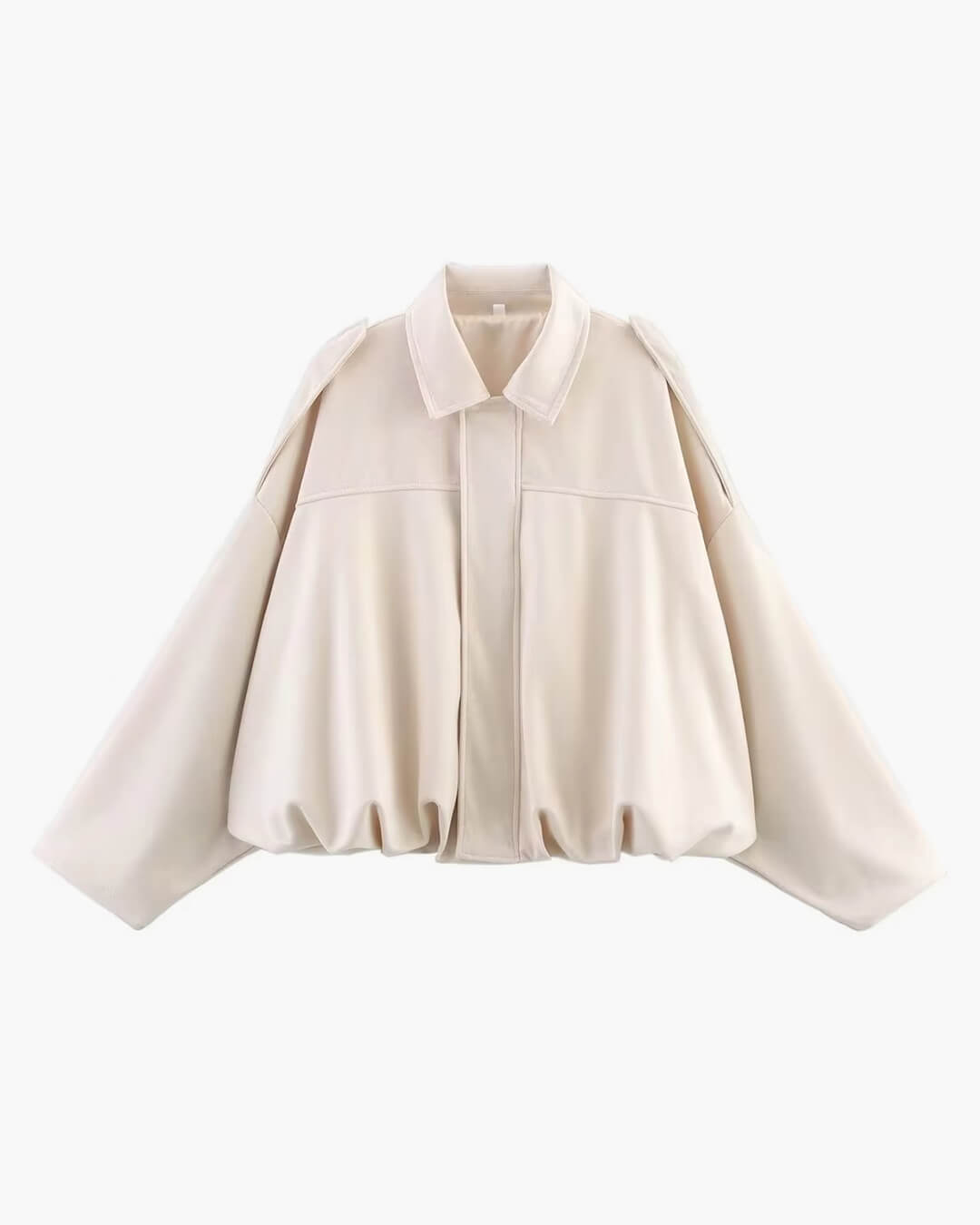 Faux suede bomber jacket oversized drop shoulder for women