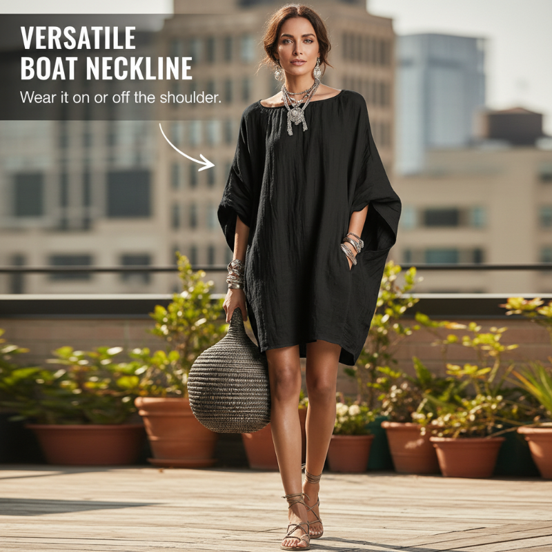 Vivienne Oversized Batwing Midi Dress