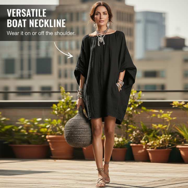 Vivienne Oversized Batwing Midi Dress
