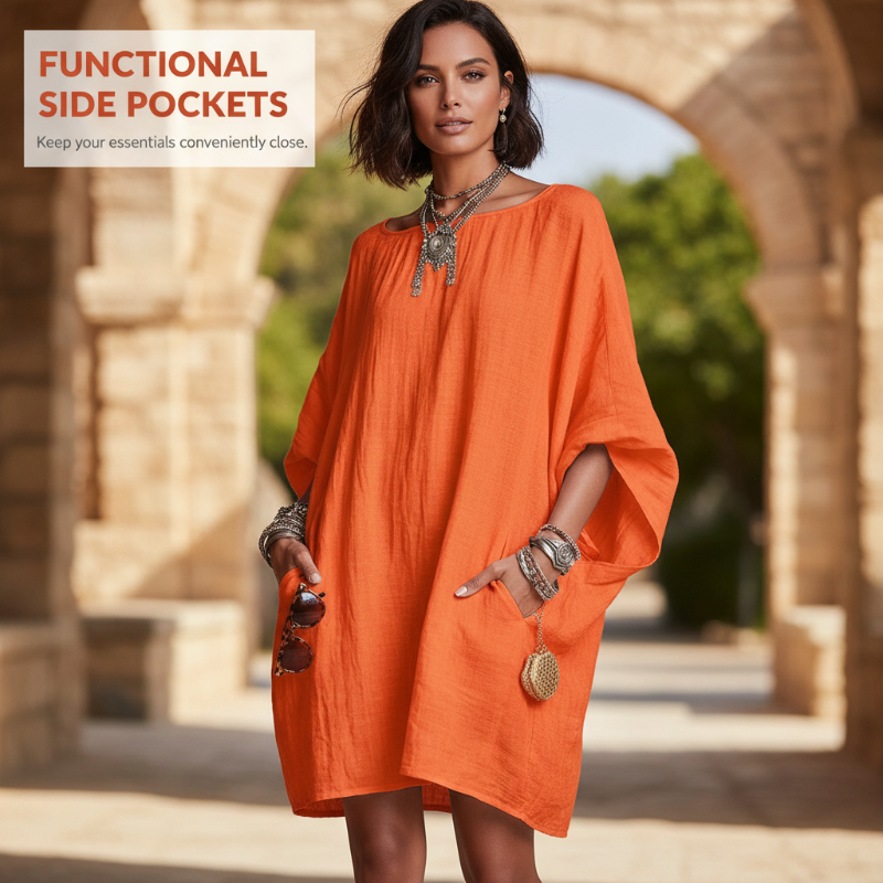 Vivienne Oversized Batwing Midi Dress