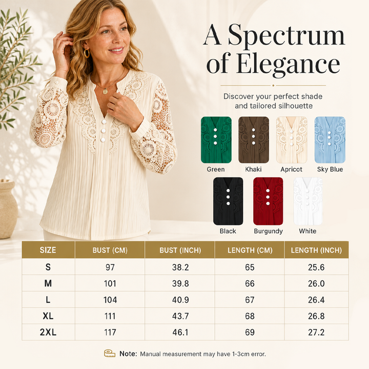 Lace sleeve V-neck top ribbed long sleeve for women