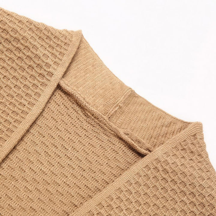 Textured knit open cardigan for men