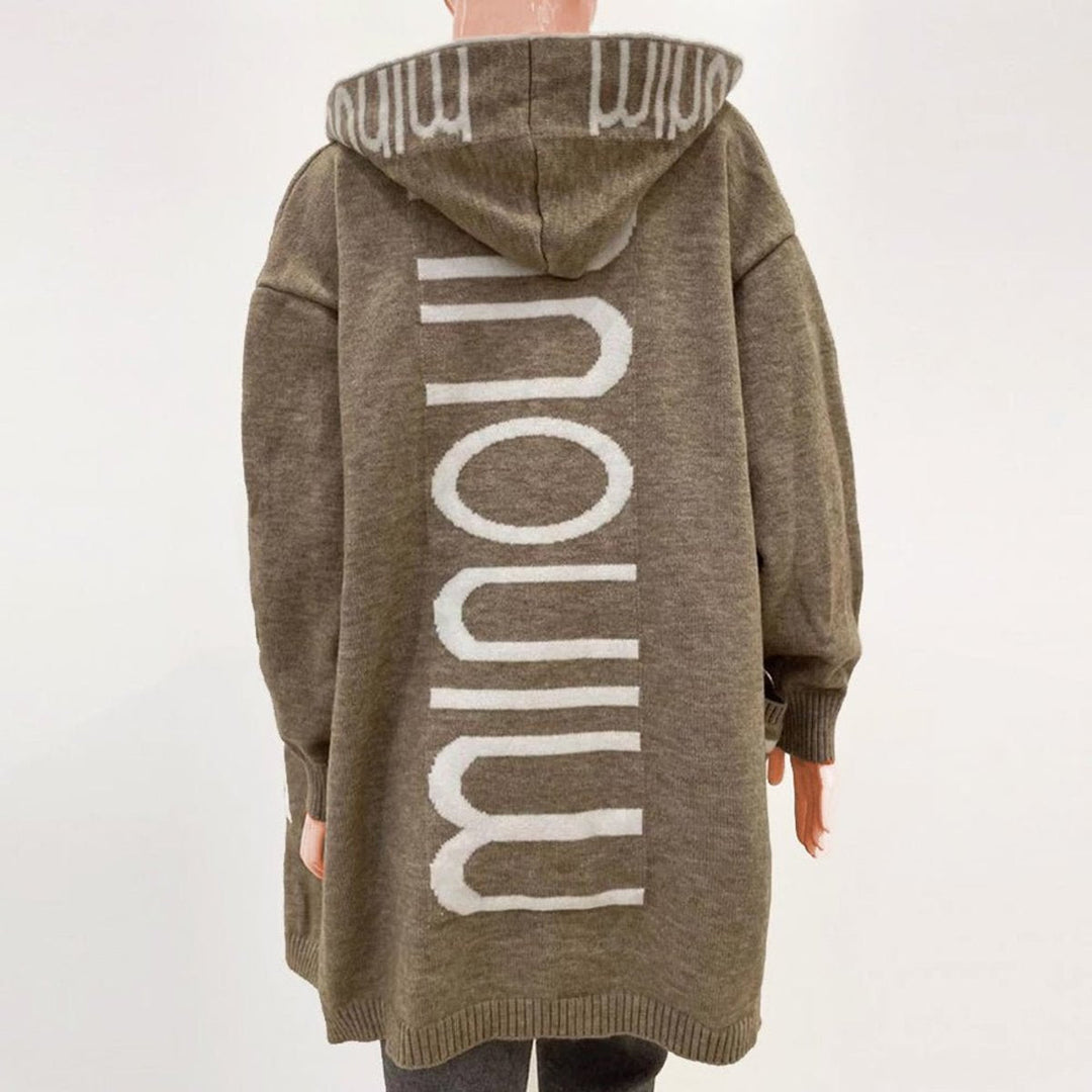 Open-Front Knit Hooded Cardigan for Women