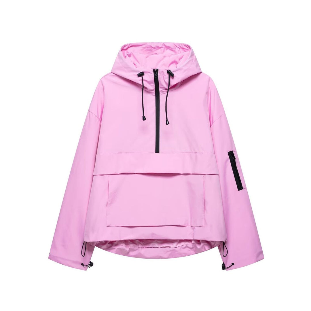 Oversized Half-Zip Anorak Jacket for Women