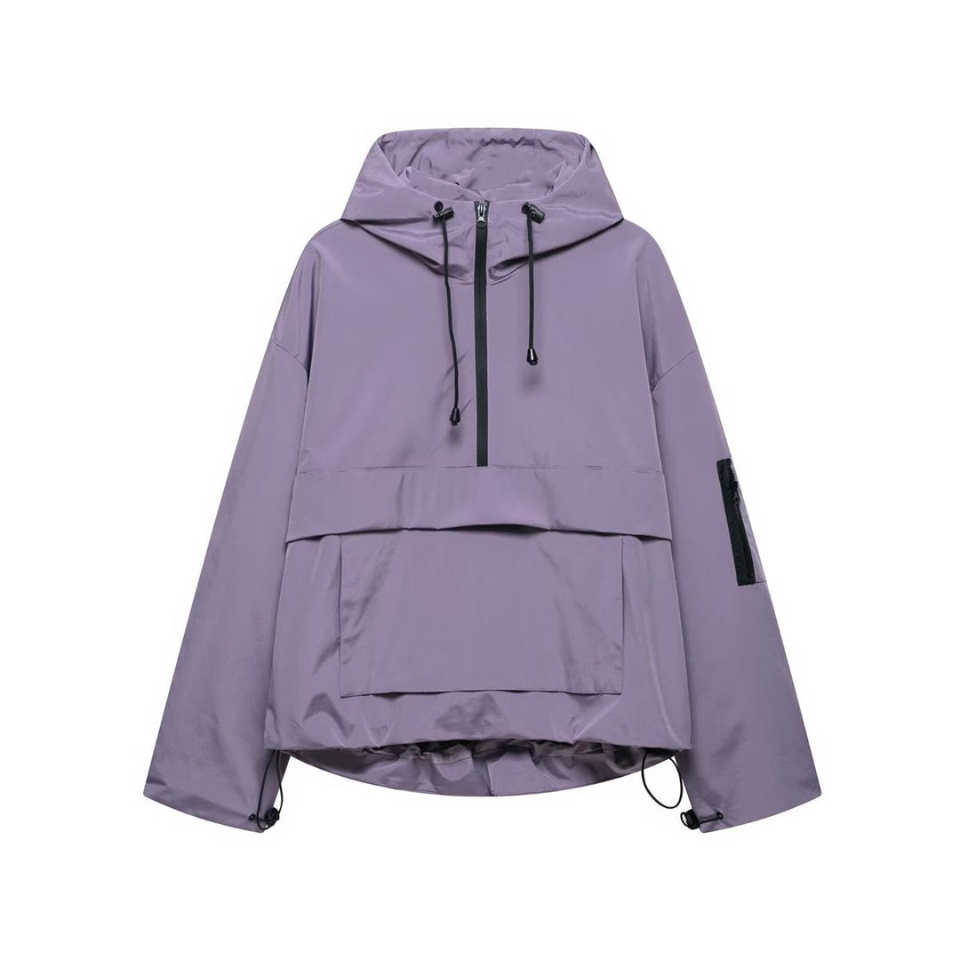 Oversized Half-Zip Anorak Jacket for Women