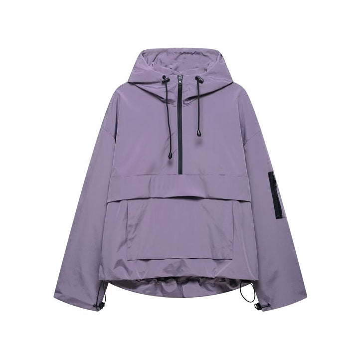 Oversized Half-Zip Anorak Jacket for Women