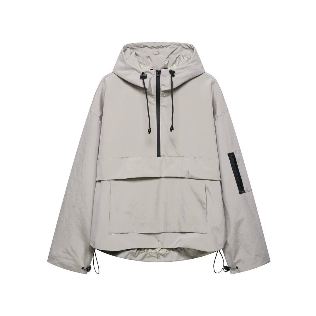 Oversized Half-Zip Anorak Jacket for Women