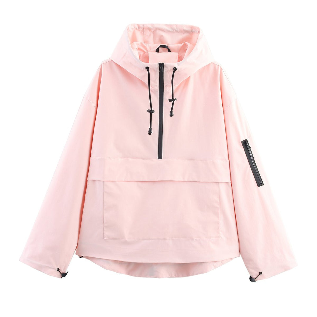 Oversized Half-Zip Anorak Jacket for Women