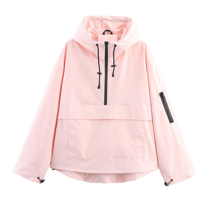 Oversized Half-Zip Anorak Jacket for Women