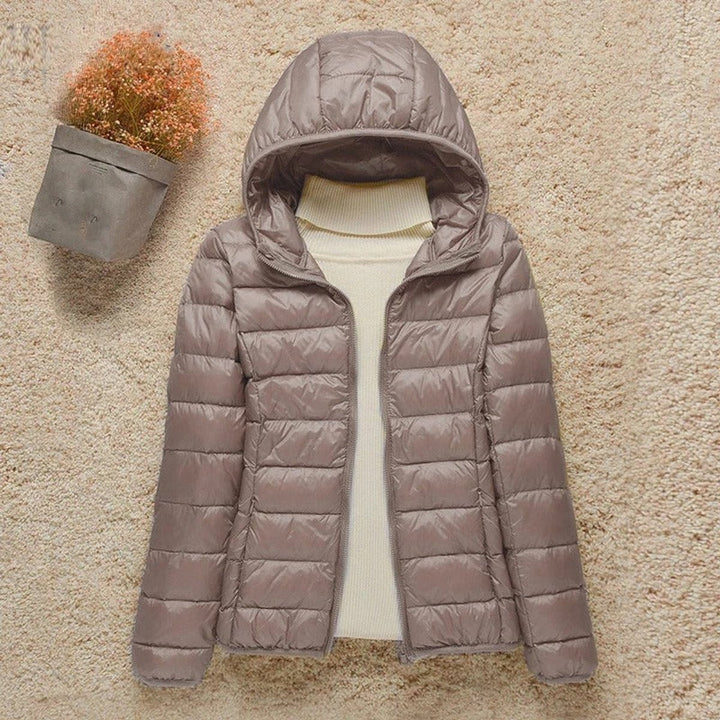 Lightweight Packable Hooded Puffer Jacket for Women