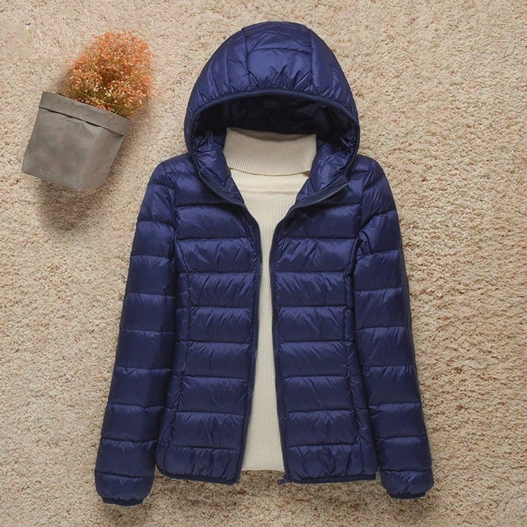 Lightweight Packable Hooded Puffer Jacket for Women