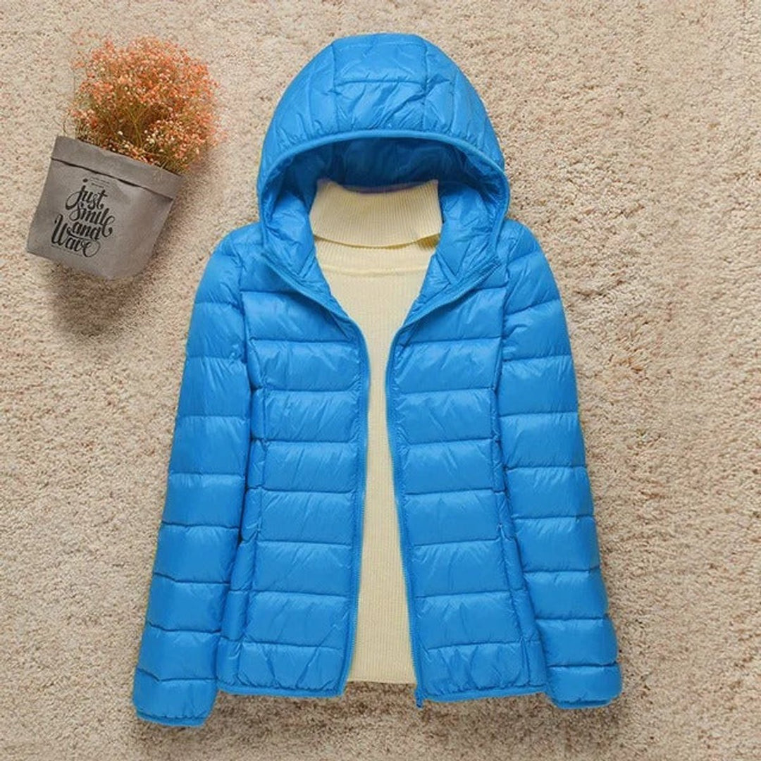 Lightweight Packable Hooded Puffer Jacket for Women