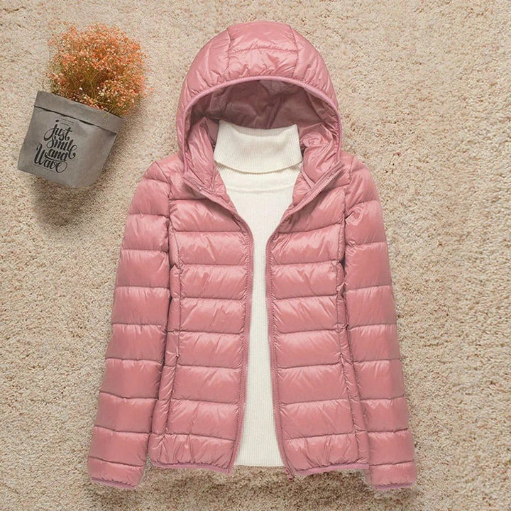 Lightweight Packable Hooded Puffer Jacket for Women