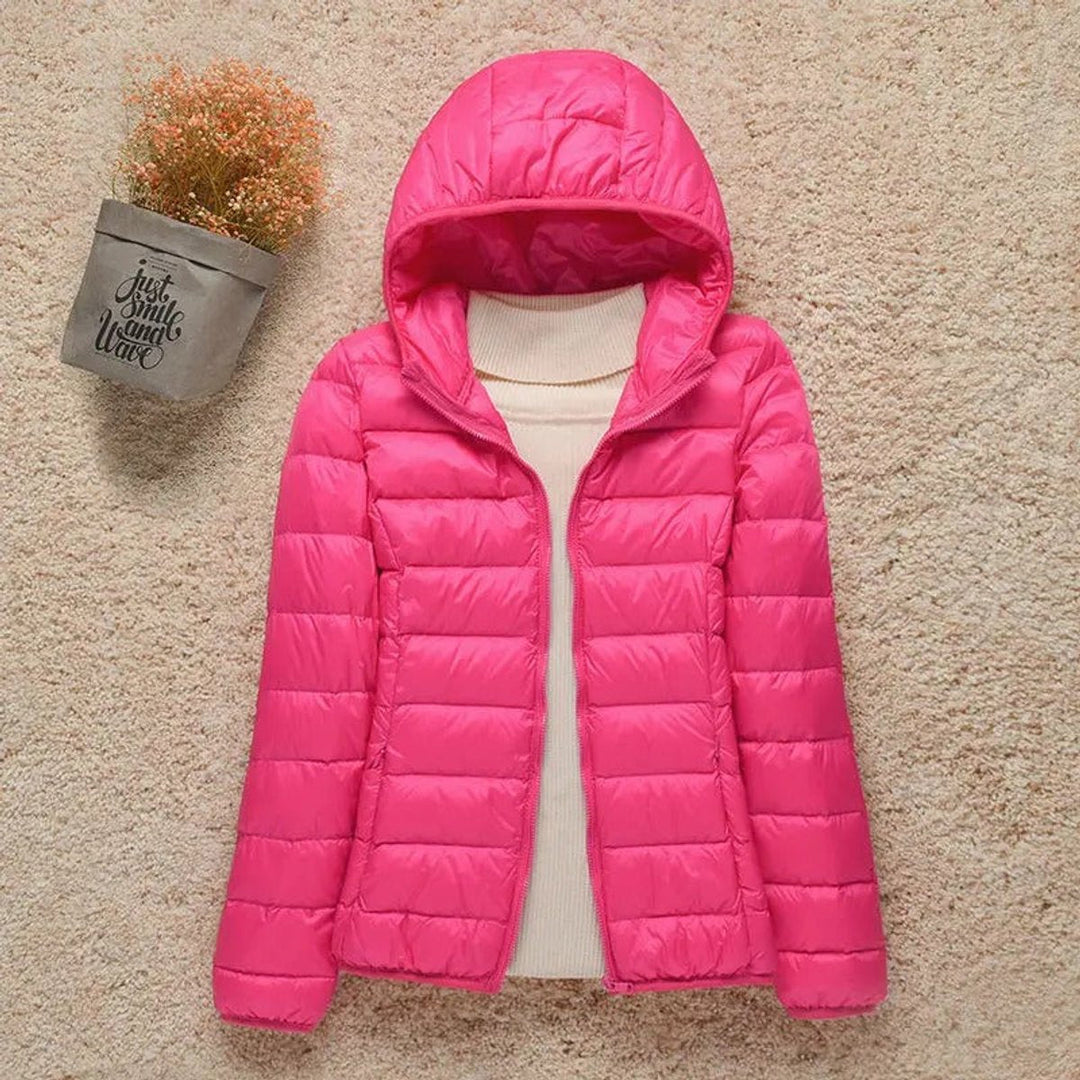 Lightweight Packable Hooded Puffer Jacket for Women
