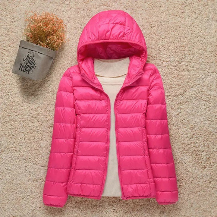 Lightweight Packable Hooded Puffer Jacket for Women