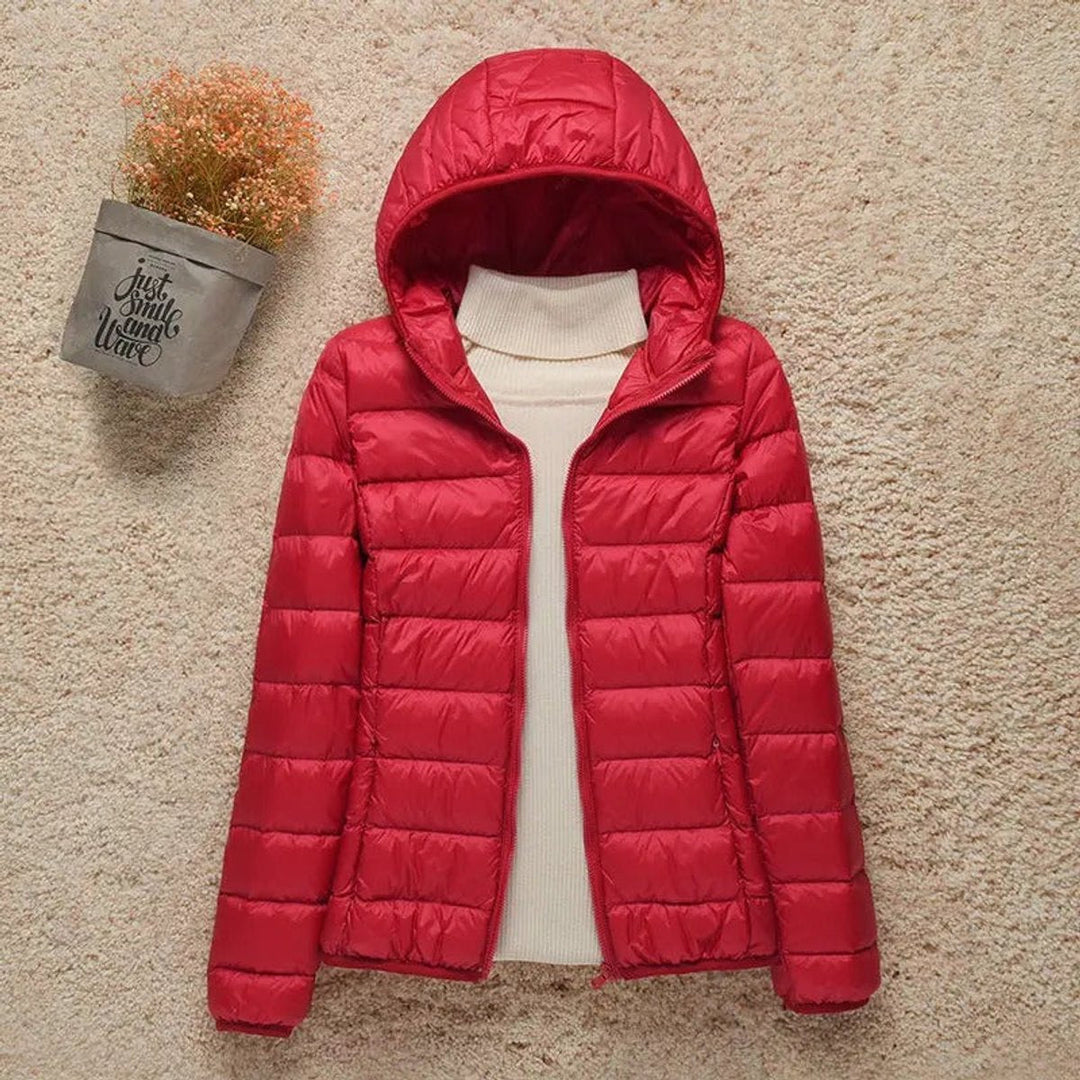 Lightweight Packable Hooded Puffer Jacket for Women
