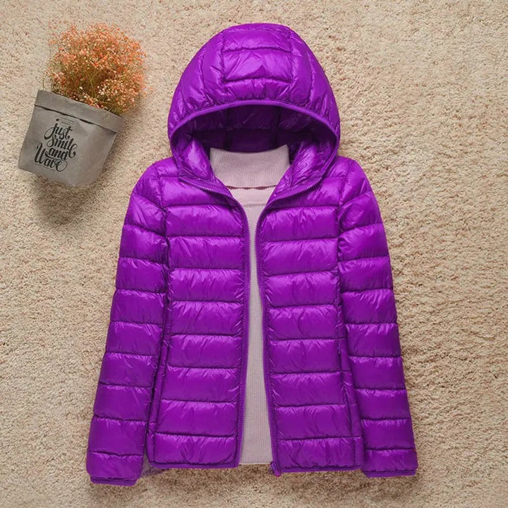 Lightweight Packable Hooded Puffer Jacket for Women