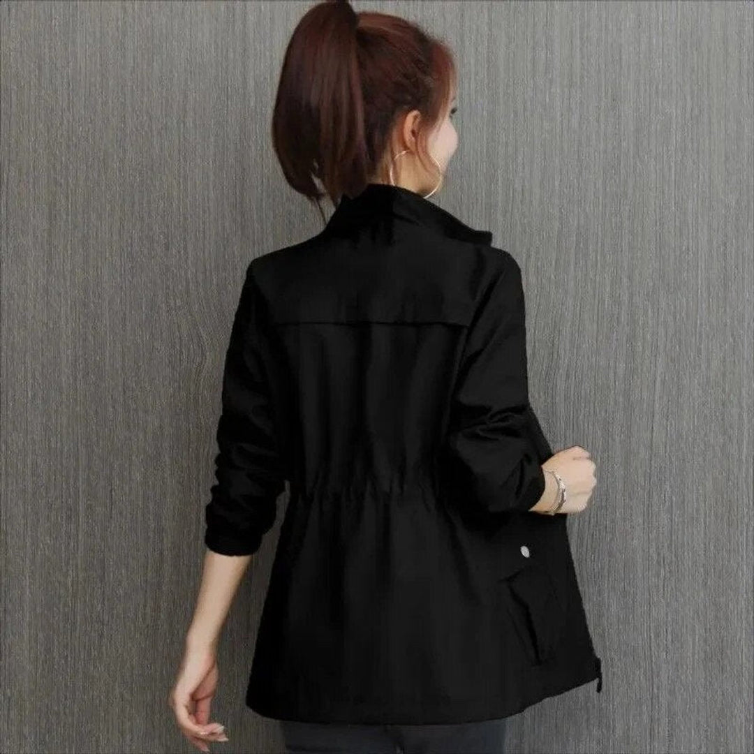 Cropped Drawstring-Waist Bomber Jacket for Women