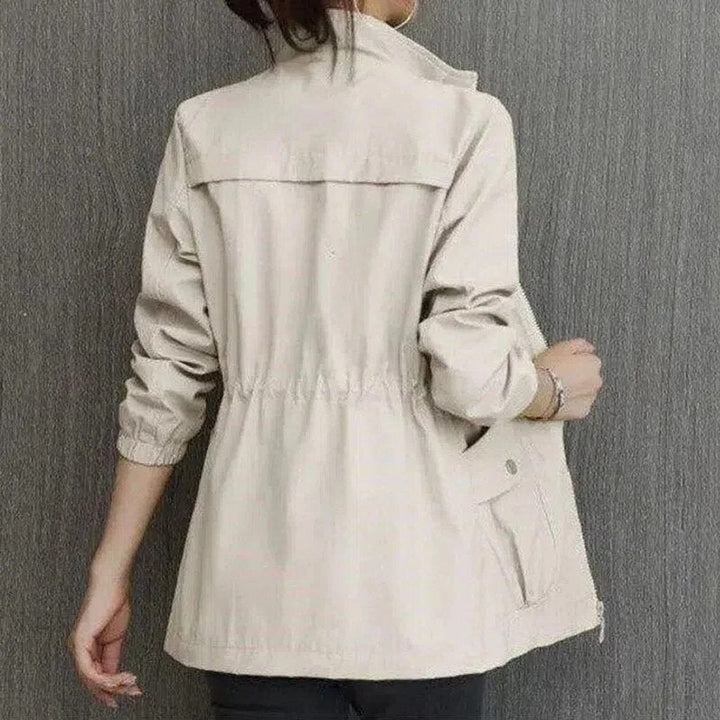 Cropped Drawstring-Waist Bomber Jacket for Women