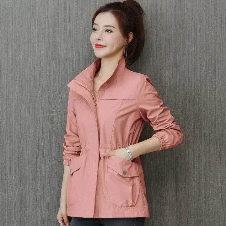 Cropped Drawstring-Waist Bomber Jacket for Women