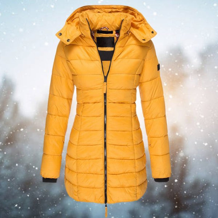 Channel-Quilted Long Puffer Coat for Women