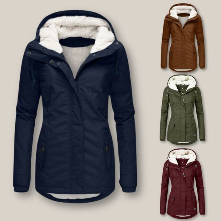 Sherpa-Lined Fleece Winter Coat for Women
