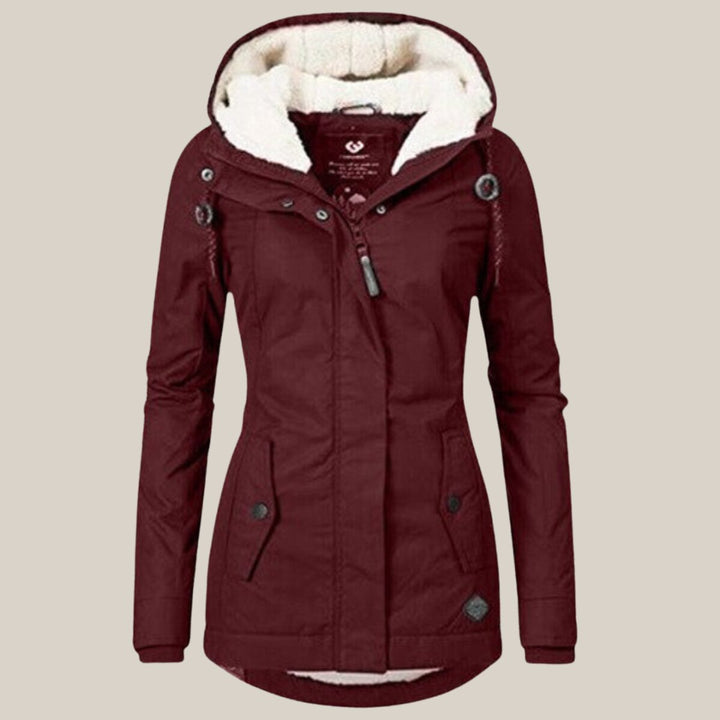 Sherpa-Lined Fleece Winter Coat for Women