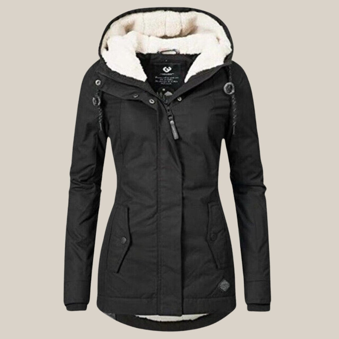 Sherpa-Lined Fleece Winter Coat for Women