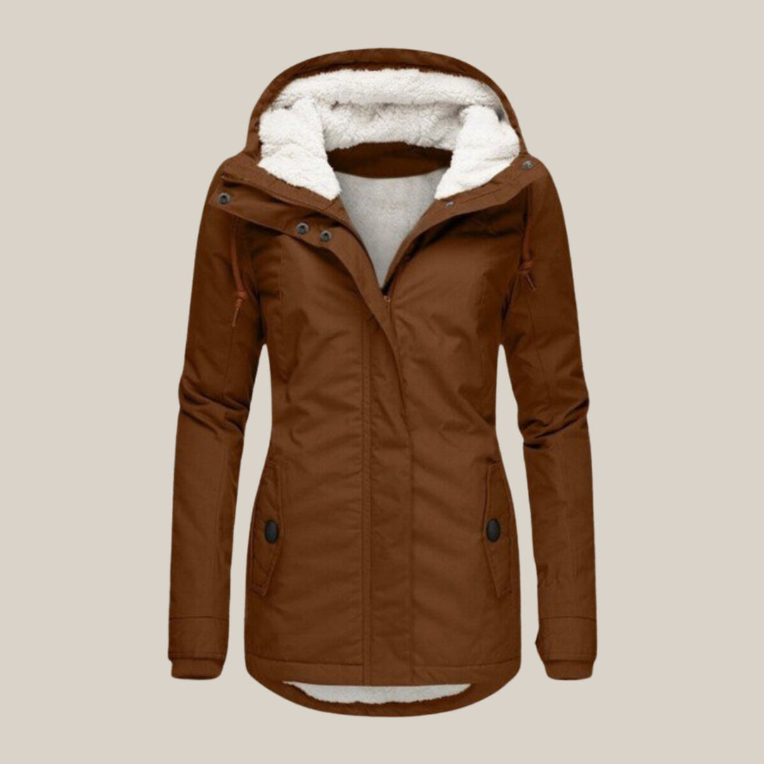Sherpa-Lined Fleece Winter Coat for Women