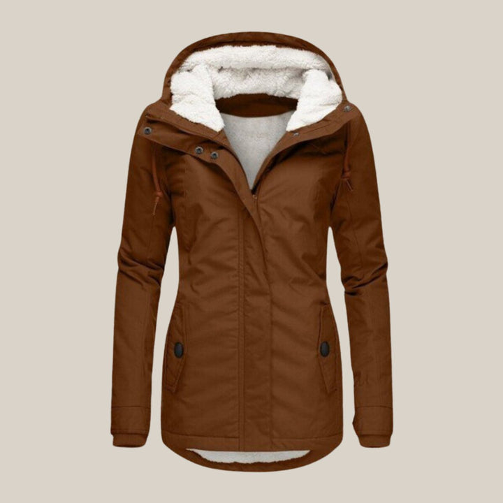 Sherpa-Lined Fleece Winter Coat for Women