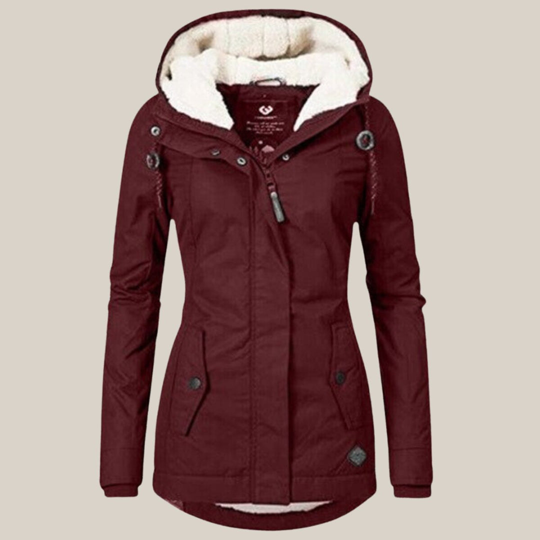 Sherpa-Lined Fleece Winter Coat for Women