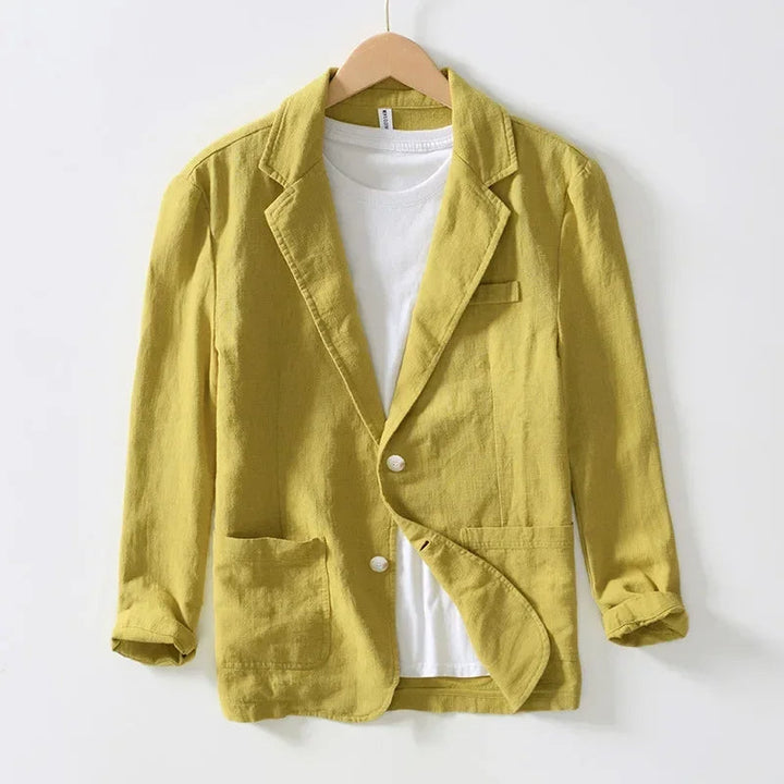 Cotton-linen unstructured blazer for men
